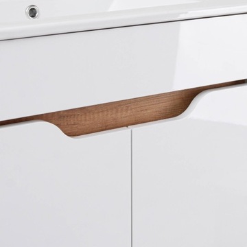 Шкафчик для ванной комнаты с умывальником, 80 дверей, глянцевый