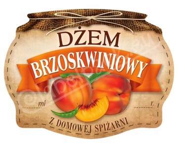DŻEM BRZOSKWINIOWY - Etykieta, naklejka 10x