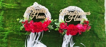 Wianek na drzwi Dom Pana Młodego 25 cm niebieska dekoracja