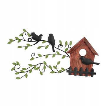 Metalowe ptaki Dekoracje ?cienne Birdhouse Wall