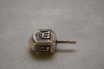 SREBRNY DREJDEL DREIDEL SREBRO ROSJA ŻYDOWSKA GRA