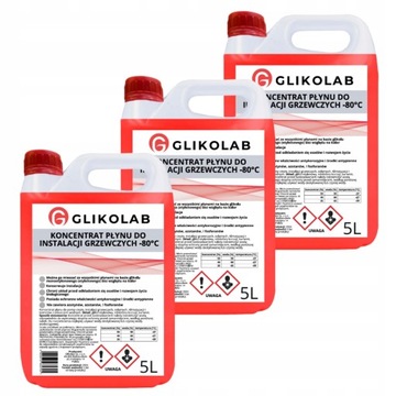 KONCENTRAT GLIKOL ETYLENOWY solarny -80°C (3X5L)15L