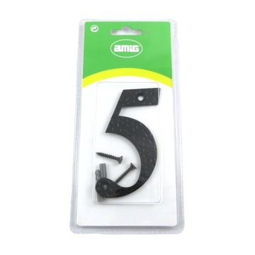 Металлический цифровой номер для домашнего винта черного ретро 10 см '5'