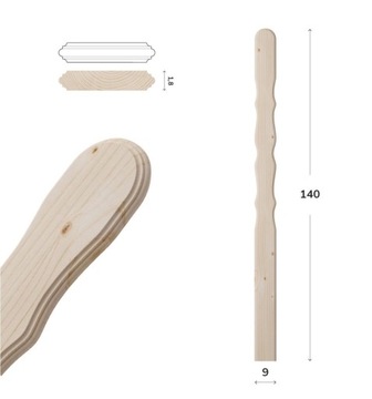 Sztachety drewniane 140CM W1 różne wzory, SUCHE, świerk, ogrodzenie, balkon