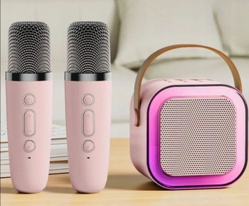 ZESTAW DO KARAOKE 2x MIKROFON + GŁOŚNIK BEZPRZEWODOWY NA PREZENT DLA DZIECI