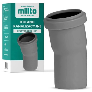KOLANO KANALIZACYJNE 50 MM 15° PCV PP ZŁĄCZKA ŁĄCZNIK RURY WODY KSZTAŁTKA