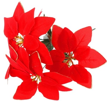 GWIAZDA BETLEJEMSKA POINSECJA SZTUCZNA DUŻY SZTUCZNY BUKIET 5 KW. BROKATOWA