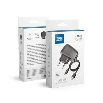 BLUE STAR LITE ładowarka sieciowa 1A 5W USB A + kabel USB A do Micro USB 1A
