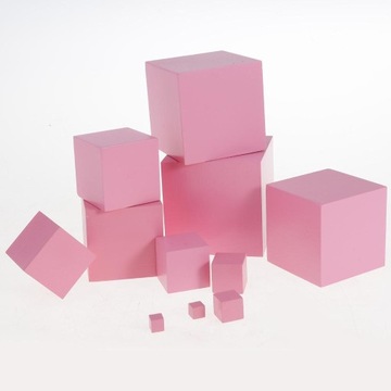 Сенсорные игрушки Монтессори Коричневая лестница + Розовый + Цилиндр