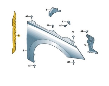ELEMENT ZAMYKAJĄCY BŁOTNIK PRZÓD SKODA OCTAVIA 4 IV PRAWA 5E3821112B