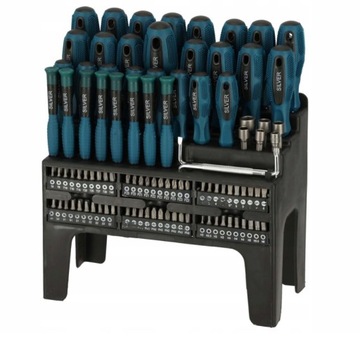 ZESTAW ŚRUBOKRĘTÓW WKRĘTAKÓW BITÓW STOJAK 100-EL