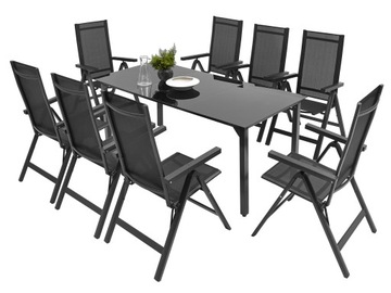 КОМПЛЕКТ САДОВОЙ МЕБЕЛИ ДЛЯ ТЕРРАСЫ, СТОЛ + 8 СТУЛЬЕВ