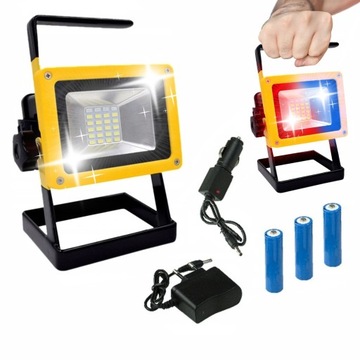 HALOGEN PRZENOŚNY LED LAMPA ROBOCZA AKUMULATOR NAŚWIETLACZ REFLAKTOR 100W