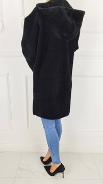 ПАЛЬТО ЖЕНСКОЕ АЛЬПАКА, ШЕРСТЬ, КАПЮШОН, ЦВЕТ - МОЛНИЯ