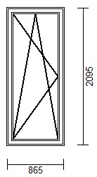 Белый Drutex Терраса Окно Дверь 865 x 2095