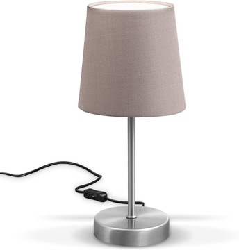 LAMPKA NOCNA - STOŁOWA - KLOSZ TAUPE- E14 - DO SYPIALNI