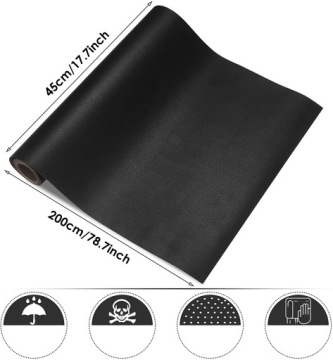 ЧЕРНАЯ КОЖАНАЯ РЕМОНТНАЯ ЗАПЛАТКА САМОКЛЕЯЩАЯСЯ ДЛЯ КОЖАНОЙ МЕБЕЛИ