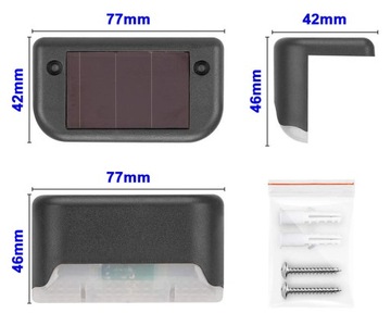СВЕТОДИОДНЫЕ СОЛНЕЧНЫЕ САДОВЫЕ ЛЕСТНИЧНЫЕ СВЕТИЛЬНИКИ ДЛЯ ТЕРРАСЫ 8 ШТ.