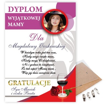 Prezent na DZIEŃ MATKI: DYPLOM WYJĄTKOWEJ MAMY ZDJ