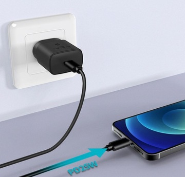 Быстрое зарядное устройство для телефона 25 Вт USB-C ДЛЯ Note Galaxy + КАБЕЛЬ QC 1 М