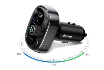 FM-ПЕРЕДАТЧИК BASEUS АВТОМОБИЛЬНОЕ ЗАРЯДНОЕ УСТРОЙСТВО BLUETOOTH MP3 2x USB SD/TF 3.4A