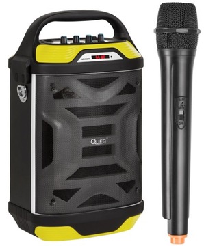 GŁOŚNIK BLUETOOTH WALIZKA KARAOKE MIKROFON USB 25W