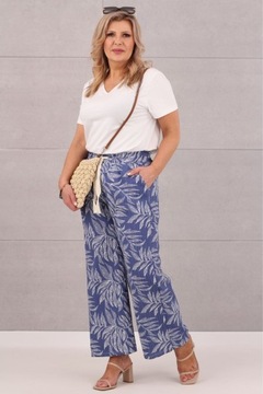 ЛЕТНИЕ ШИРОКИЕ БРЮКИ, БОЛЬШИЕ РАЗМЕРЫ, ПРЯМЫЕ, ВЫСОКАЯ ТАЛИЯ