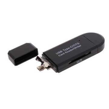 Черный: 1 устройство чтения карт памяти Micro USB/USB C типа C