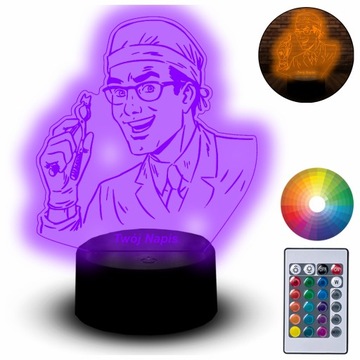 Lampka Led Na Biurko Statuetka 3D Zawód Lekarz Dentysta Dla Dentysty