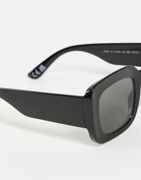 New Look czarne kwadratowe okulary przeciwsłoneczn