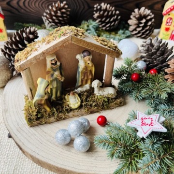 Рождественская конюшня, Вертеп, Святое семейство, Статуэтка, Елочные украшения