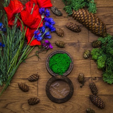 Шкатулка для обручальных колец с мхом ОКНО