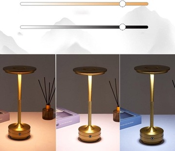 БЕСПРОВОДНАЯ СВЕТОДИОДНАЯ СЕНСОРНАЯ НАСТОЛЬНАЯ ЛАМПА, ДИММИРУЕМАЯ, ЗОЛОТО