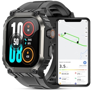 SMARTWATCH MĘSKI ZEGAREK FUNKCJA GPS ROZMOWY POLSKIE MENU BATERIA 410mAh
