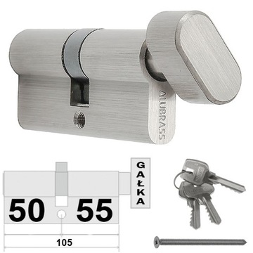 WKŁADKA 50/55 ALUBRASS GAŁKA NIKIEL SATYNA