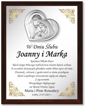 PREZENT na ŚLUB ŚLUBNY PAMIĄTKA ŻYCZENIA ŚLUBNE XL