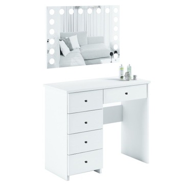 TOALETKA BIAŁA LUSTRO OŚWIETLENIE LED