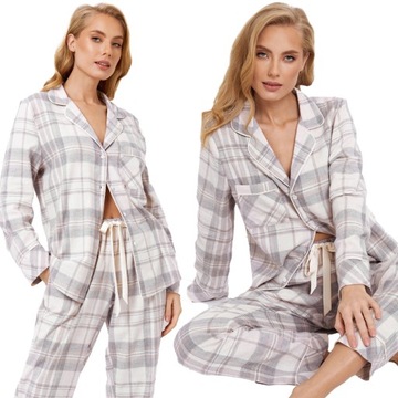ROZPINANA PIŻAMA FLANELOWA ARUELLE AVERY LONG M