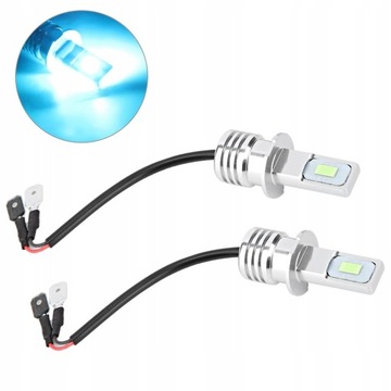 ŻARÓWKA LED H3 12V-24V LODOWY BŁĘKIT 2 SZT