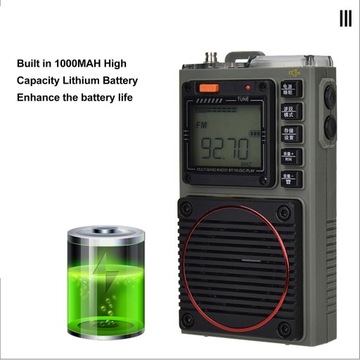 RADIO PEŁNOZAKRESOWY HRD-787 FM/VHF/AM/SW/WB 256 GB Z WYŚWIETLACZEM LED
