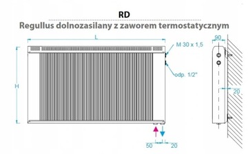 Радиатор REGULLUS RD6/50 RAL Нижняя подача.