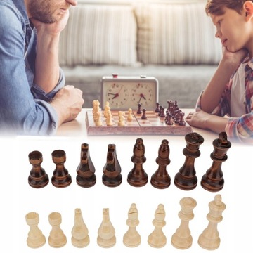 32 шт. ДЕРЕВЯННЫЕ ШАХМАТНЫЕ ФИГУРЫ