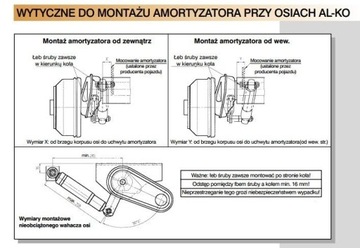 Komplet amortyzatorów AL-KO do osi przyczepy 900-1600kg / dwa amortyzatory