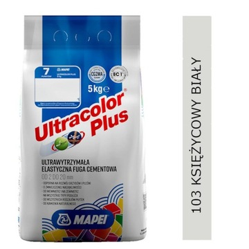 MAPEI Fuga Ultracolor Plus 103 KSIĘŻYC. BIAŁY 5kg