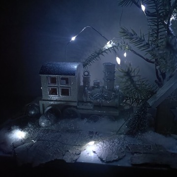 БЕЛОЕ РОЖДЕСТВО СОЗДАЕМ, ПОДСВЕТЕННОЕ, ПОЛЬСКОЕ РУКОДЕЛИЕ