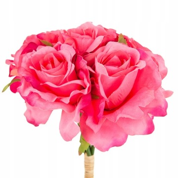БУКЕТ РОЗ ИСКУССТВЕННЫЕ ЦВЕТЫ 6 ШТ КРАСИВЫЕ ТОЛСТЫЕ РОЗЫ В БУКЕТЕ КАК ЖИЗНЕННО-РОЗОВЫЕ