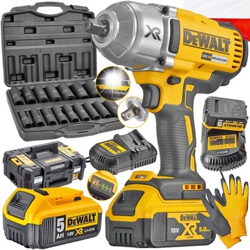 DeWALT UDAROWY KLUCZ AKUMULATOROWY DCF899P1 18V 5Ah + NASADKI WALIZKA 16EL