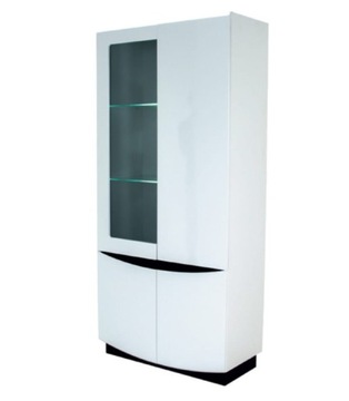 Witryna 90 cm Biały Połysk + Czarny LI09KF