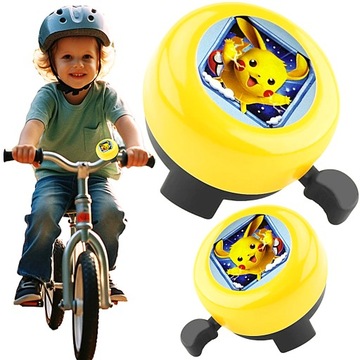 DZWONEK ROWEROWY DZIECIĘCY STALOWY PIKACHU POKEMON NA ROWER METALOWY GŁOŚNY