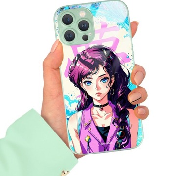 Etui SZKLANE MIĘTOWY do IPHONE 13 PRO MAX ANIME JAPONIA Sakura Dreams Wzory